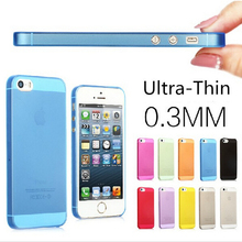 New 0.3mm Ultra Thin Slim Matte Transparent Case for iPhone 5s Perfect fit the phone back Cover Ten color