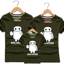 Father & Mother & Boy Girl Matching Outfits Lovers Cotton T Shirt Kids Big Hero Tee Men Women T-shirt Child Tops Family Clothing