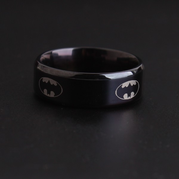 batman logo Stainless Steel Ring Titanium Wedding Party Band For men ...