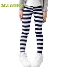 New Spring Kids Pants Black Stripes Girls Leggings Infantil Baby Girls Pants Children Fashion Trousers Casual Cotton Denim Pants