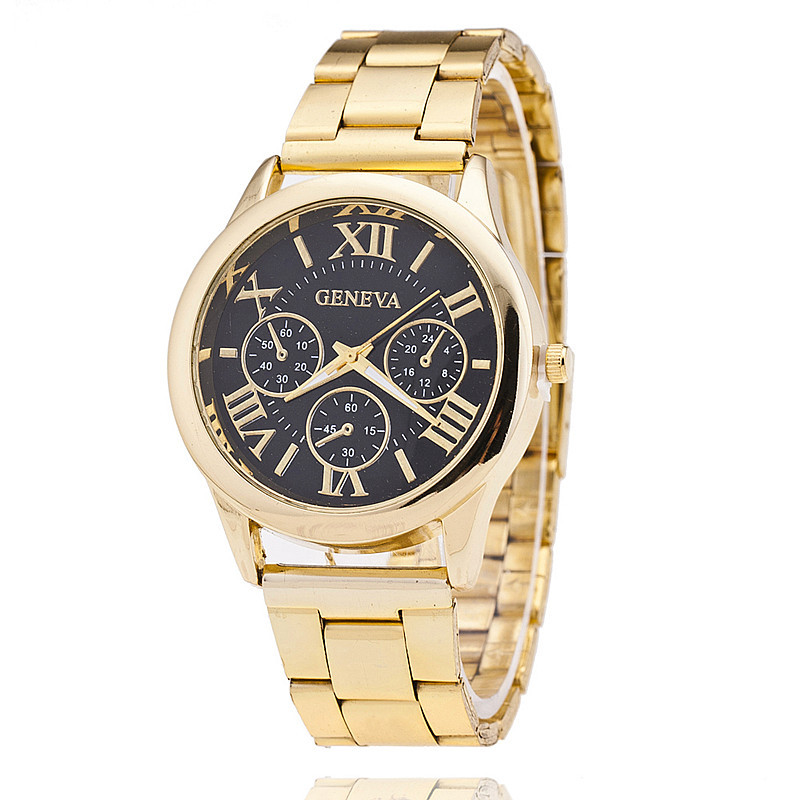 Buy New Stainless Steel Geneva Watch Men Gold Watches