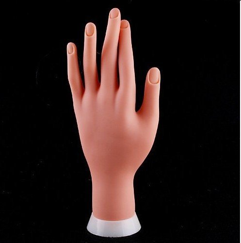 Free shipping Nail Art Practice Soft Plastic Flectional Model Hand finger supplies tool Movable Painting prosthetic