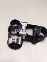 50 pairs/lot mary jane genuine Leather baby bow moccasins