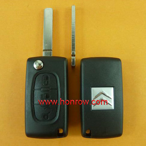 Citroen 3 button flip remote key with 407 blade  (Light middle button) 433Mhz ID46 Chip with free shipping