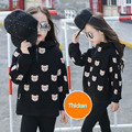 New Girls Fleece Hoodies 2016 Kids Coats Bear Children Thicken Top Winter Baby Cotton Toddler Sweatershirt