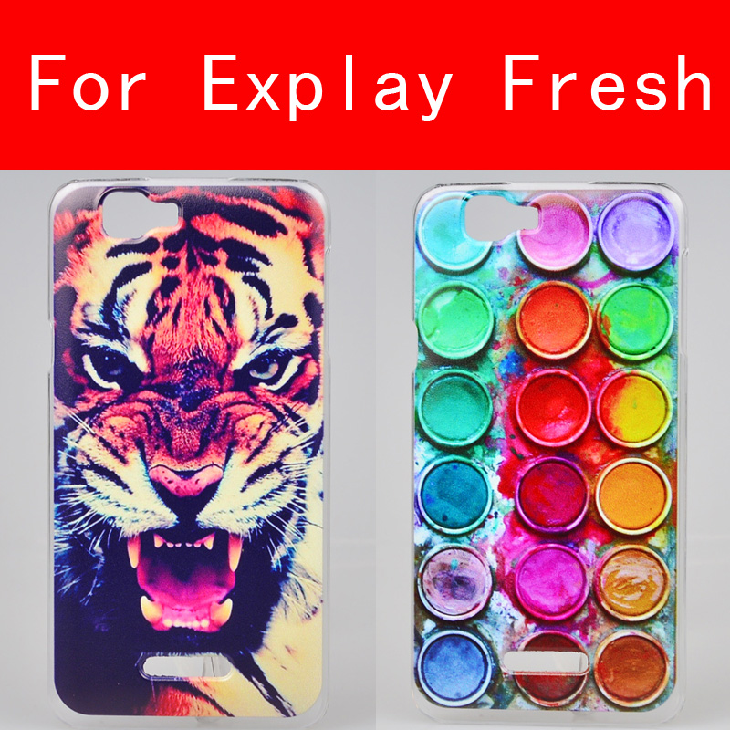 Гаджет  Ferocious Tiger and Dreamy Paintbox Phone Case for For Explay Fresh Hard Plastic Back Cover Case For Explay Fresh cases  None Телефоны и Телекоммуникации