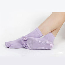 Soft Women Girls Cotton Warm Pure Color Anti slip Five Toe Exercise Socks