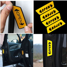 1Set/4pcs Car Sticker Car Door Open Warning Stickers Reflective 0pen Stickers Decals Door Open Safety Stickers
