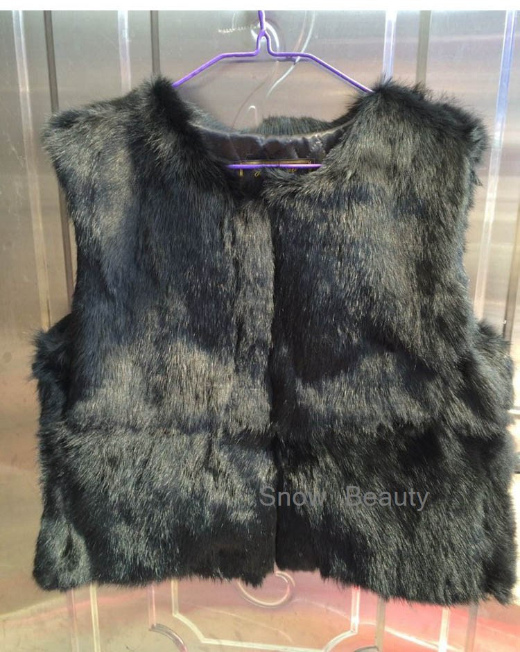 women rabbit fur vest short (36)