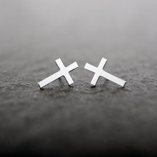 1pc Gold Silver Pink Gold Cross stud Earrings Stud Earrings E030