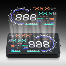 A8 5.5″ Auto Car Head-Up Display HUD Projector OBD II Vehicle Speeding Warning MPH with Anti-slip Pad Fuel Speedometers