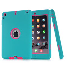 New Version Shockproof Heavy Duty Protective Hybrid Case Cover for iPad Mini 1/2/3 Safe Stand 3 In 1 Silicone Case Cover