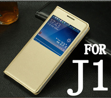 For Samsung Galaxy J1 J100 J100F J100H Original Luxury Ultra Thin View Window Flip Leather SKin Case Back Cover