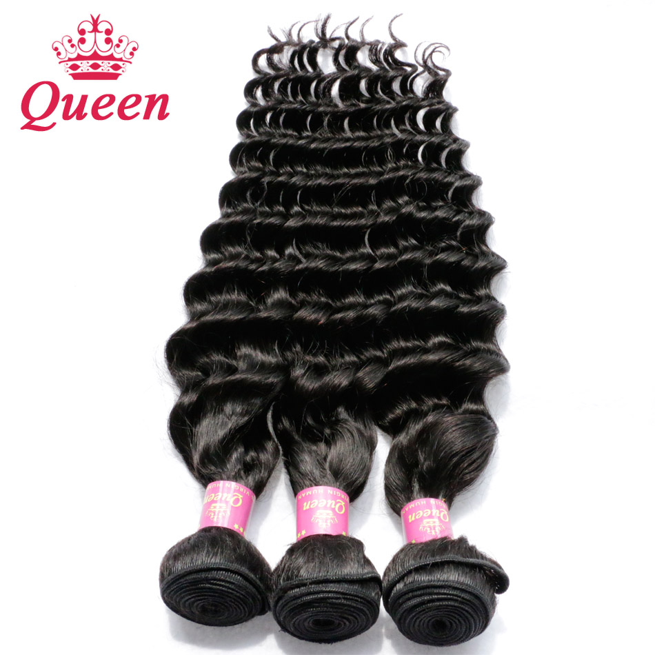 TOP 7A Queen Hair Products Brazilian Deep Wave 3 Bundles/Lot Unprocessed Human Hair Weave Brazilian Virgin Hair Deep Curly 3Pcs