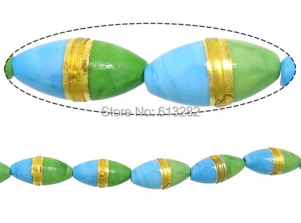 Free shipping!!!Gold Foil Lampwork Beads,personality, Oval, 30x15mm, Hole:Approx 2mm, Length:11.5 Inch, 10Strands/Lot
