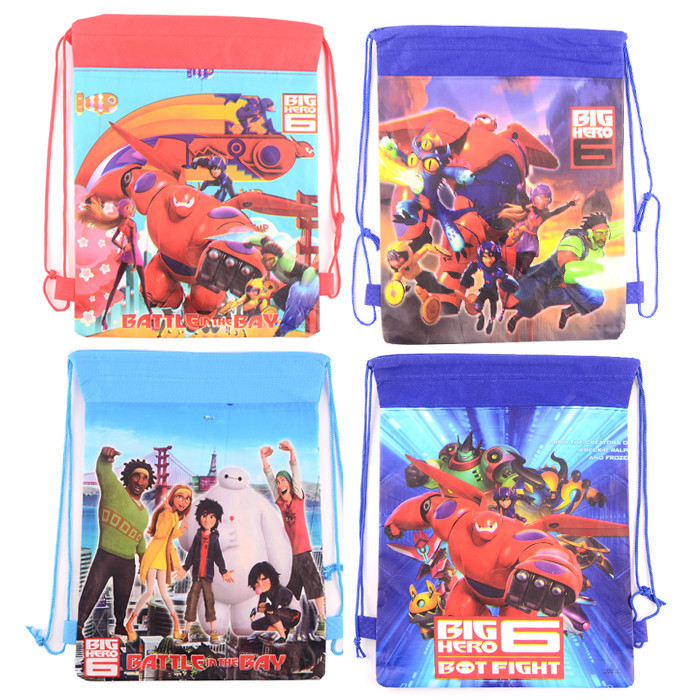 New ! 1pic Big Hero 6 School Bags Baymax Kids Drawstring Backpack& Bag For Kids Baymax (1)
