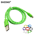 Universal 1m 2m 3m Braided Wire Micro USB Cable Nylon Woven Charger Cords for Samsung S4