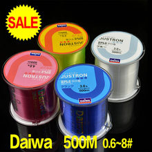 Free Shipping Daiwa fishing line 500m Monofilament Strong Quality Color Nylon Fishing Lines 8LB 12LB 16LB 20LB 25LB