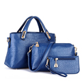 European and American crocodile grain bag lady boom three piece fashion handbag shoulder his laptop lash