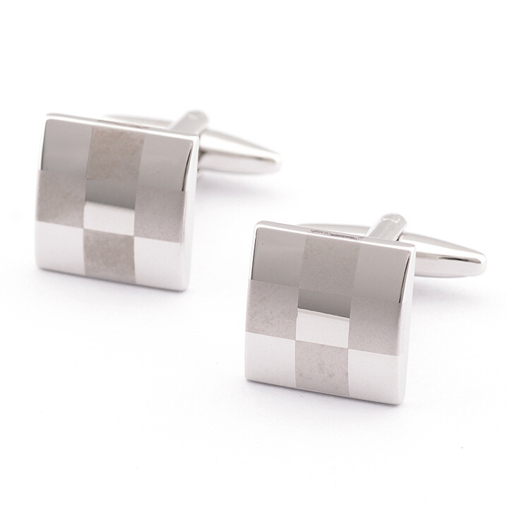 2015 NEW ARRIVAL Men Cufflinks Square Glossy LASER Classic L font b Tartan b font Pattern