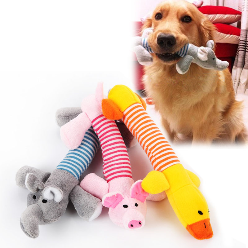 Dog Cat Pet Chew Toys Canvas Durability Vocalization Dolls Bite Toys