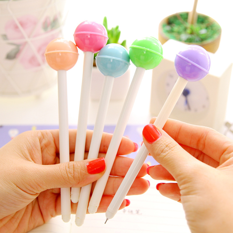 12pcs/lot Cute Lollipop style gel pens for writing Candy color black ink pen for kids school office supplies kawaii stationery