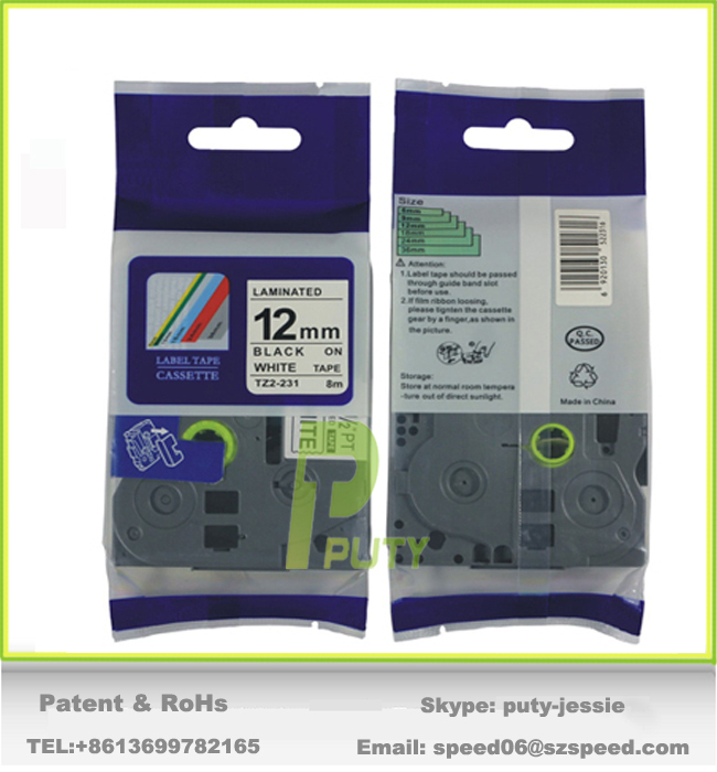 100 compatible 12mm laminated tz 231 tz label tapes for use with p touch label printer