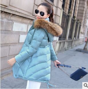 2014 new winter coat women down jacket and long sections Slim true raccoon collar ovo A version of Down H502