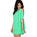 XXXL Large size Women s Elegant Sexy off shoulder Strapless Short Sleeved Chiffon Casual Mini Dress