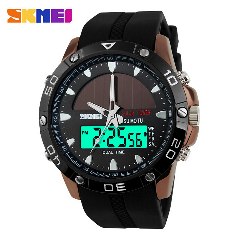 Watches Men Waterproof Solar Power Sports Casual Watch Man Men's Wristwatches 2 Time Zone Digital Quartz LED Clock Men Watches Men Waterproof Solar Power Sports Casual Watch Man Men's Wristwatches 2 Time Zone Digital Quartz LED Clock Men