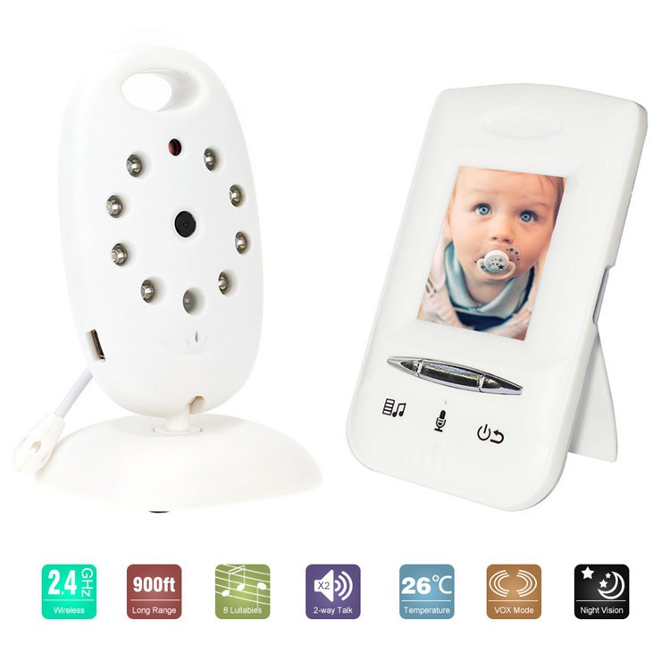 Wireless Digital Baby Video Monitor Support Intercom Temperature Display Music Player 2.0 Inch LCD Electronic Baby Camera Monitors (14)