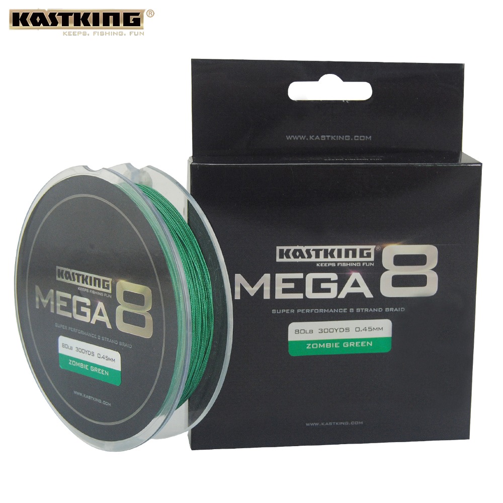 KastKing Mega8 Новый Кос Линия 300Yds/274 М 0.14-0.50 мм 10-80LB 8 Пряди Super Strong Зеленый Плетеный Лески для Морской Рыбалки