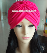 Fashion 10pcs/lot India muslim Hat women’s turban elastic hip-hop dance party hat bandanas 13 Colors big satin bonnet turban