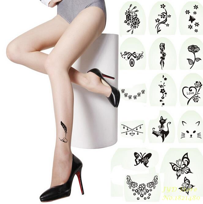 Spring 2015 Hot New Fashion Sexy Tattoo Tights Stockings Transparent Ultra-thin Ladies Girl and Women Pantyhose
