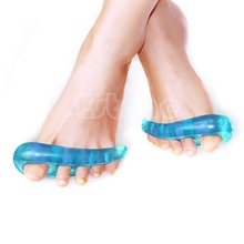 1 Pair Gel Orthotic Toes Straightener Separator Hallux Valgus Foot Holder Blue