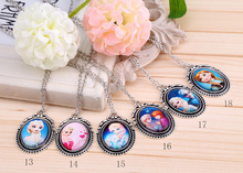 2014 New fashion vintage design mix Frozen cartoon pendants long chain necklace jewelry gift for women