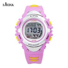 Venta al por mayor precio nuevo estudiante estilo de la muti-función LCD de pantalla Digital Boy reloj deportivo ronda Dail niños niño a prueba de agua