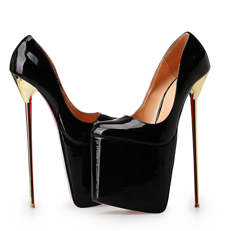 black stiletto heels with red soles