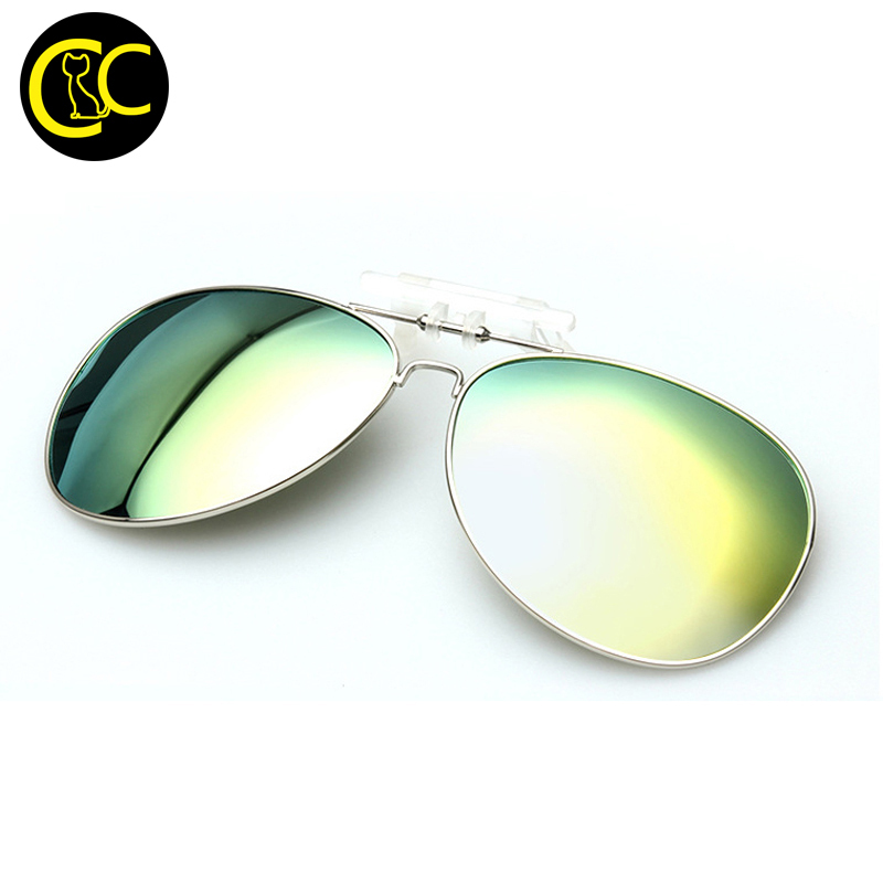 2015 New Polarized Clip On Sunglasses Driving Night Vision Lens Sun Glasses Anti-UVA Anti-UVB For Women & Men CC0131