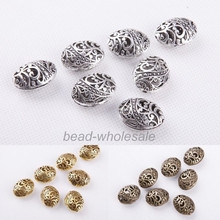 10pcs/lot Ellipse Shaped Hollow Spacer Bead