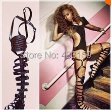 2014 New Flat Over The Knee Thigh High Boots,Summer Gladiator Sandal Boots,Night Club Sexy Leather Boots