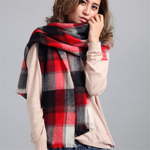 New Cashmere Scarf Winter Plaid Designer Tartan Blanket Unisex Acrylic Wrap Unisex Acrylic Basic Shawls Pashmina Oversize J050