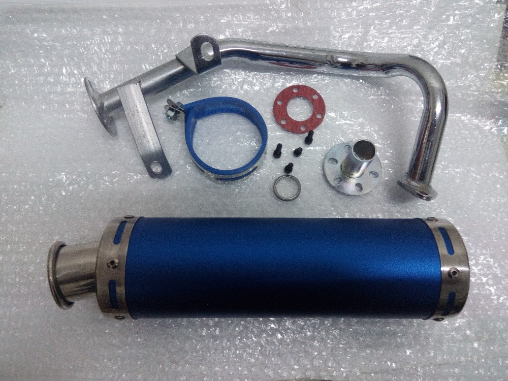 Scooter Performance Exhaust System Blue font b Gy6 b font 50cc QMB139 Chinese Scooter Parts