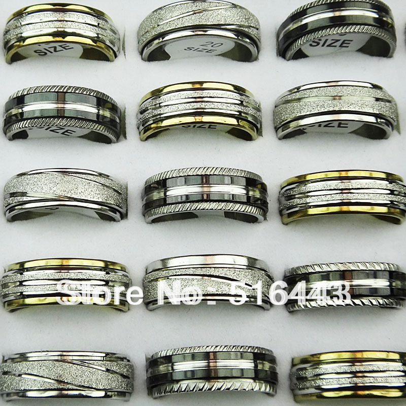 500pcs MIX Fashion Men Women Stainless Steel Rings Wholesale Jewerly Lot