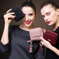 ZOOLER New arrival genuine leather women s wallet cowhide short design cute wine red small