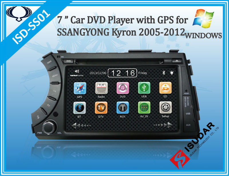   7  dvd-  ssangyong kyron / korando / actyon 2005  3   gps-rds bt  1080 p ipod  