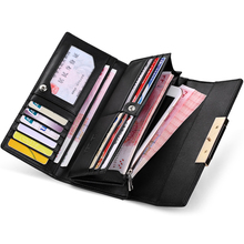 Vintage Genuine Leather Long Hasp Woman Wallets Designer Brand Clutch Card Holder Purse Lady Party Handbag