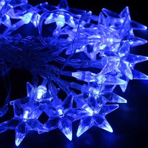 2015 Highly Commend TIMETOP 4M 40LEDs Star Shape Fairy String Lights (Blue)