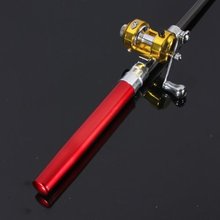 2015 Best Sale Mini Pocket Pen Fishing Rod Pole With Golden Baitcasting Reel Set