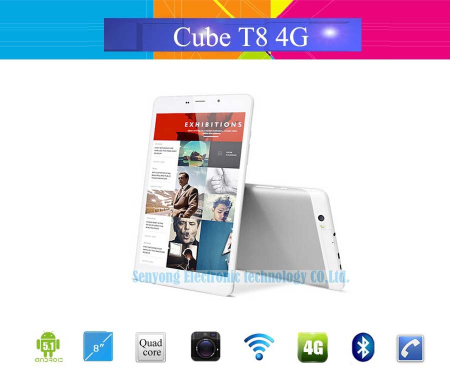 New arrival Tablet PC 8 IPS CUBE T8 4G LTE Phone Call 1280x800 Quad Core Android